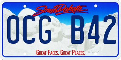 SD license plate 0CGB42