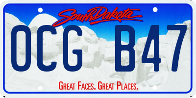 SD license plate 0CGB47