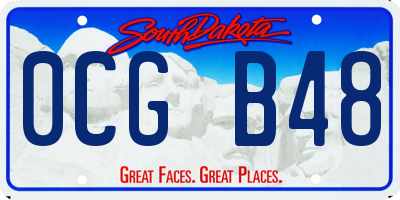 SD license plate 0CGB48
