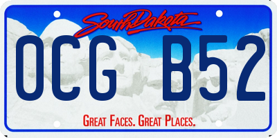 SD license plate 0CGB52
