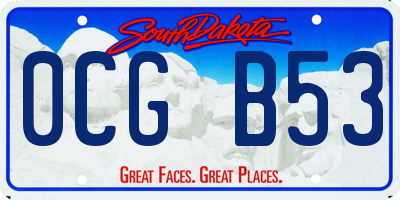 SD license plate 0CGB53