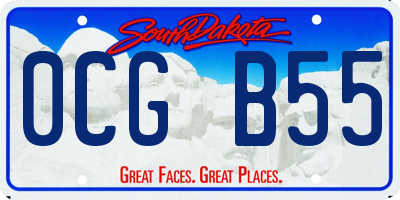 SD license plate 0CGB55