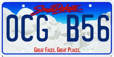 SD license plate 0CGB56