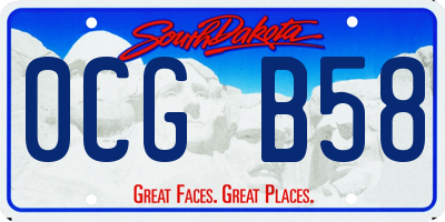 SD license plate 0CGB58