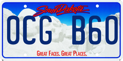SD license plate 0CGB60