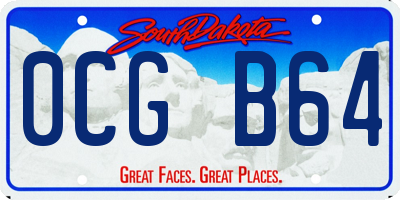 SD license plate 0CGB64