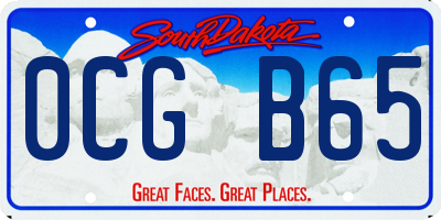 SD license plate 0CGB65