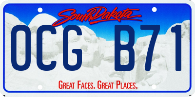 SD license plate 0CGB71