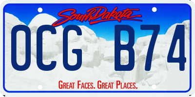 SD license plate 0CGB74