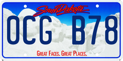 SD license plate 0CGB78