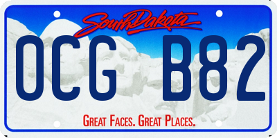 SD license plate 0CGB82