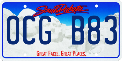 SD license plate 0CGB83