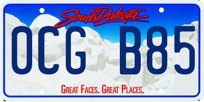 SD license plate 0CGB85