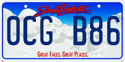 SD license plate 0CGB86