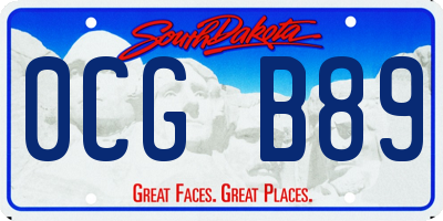 SD license plate 0CGB89