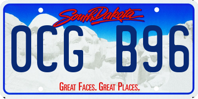 SD license plate 0CGB96