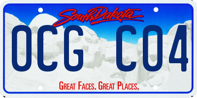 SD license plate 0CGC04