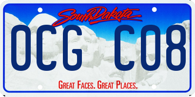SD license plate 0CGC08