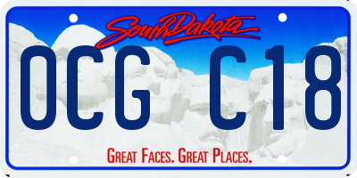 SD license plate 0CGC18