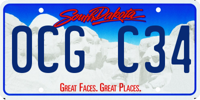 SD license plate 0CGC34