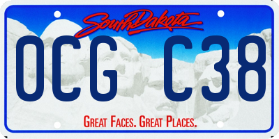 SD license plate 0CGC38