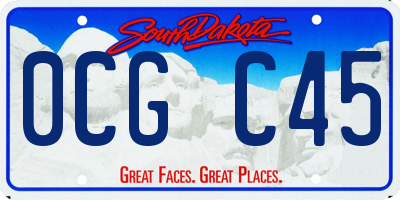 SD license plate 0CGC45