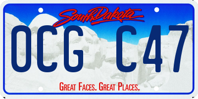 SD license plate 0CGC47