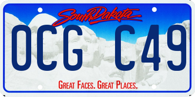 SD license plate 0CGC49