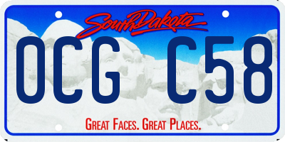 SD license plate 0CGC58