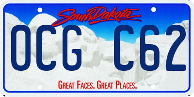 SD license plate 0CGC62