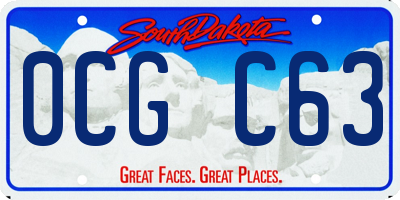 SD license plate 0CGC63