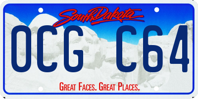 SD license plate 0CGC64