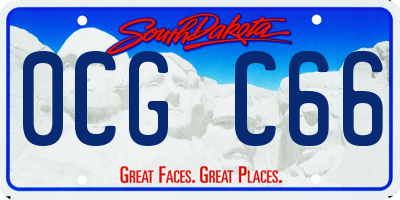 SD license plate 0CGC66