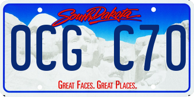 SD license plate 0CGC70