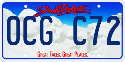 SD license plate 0CGC72