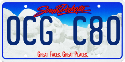 SD license plate 0CGC80