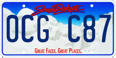 SD license plate 0CGC87