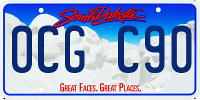 SD license plate 0CGC90