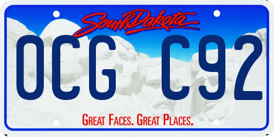 SD license plate 0CGC92