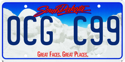 SD license plate 0CGC99