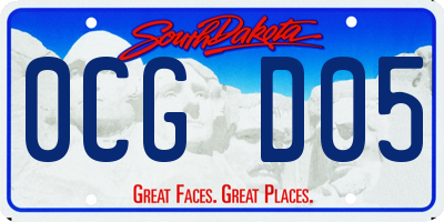 SD license plate 0CGD05