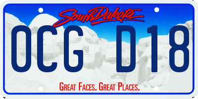 SD license plate 0CGD18