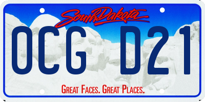 SD license plate 0CGD21
