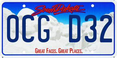 SD license plate 0CGD32