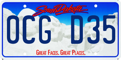 SD license plate 0CGD35