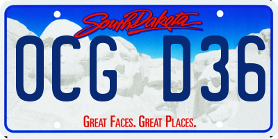SD license plate 0CGD36