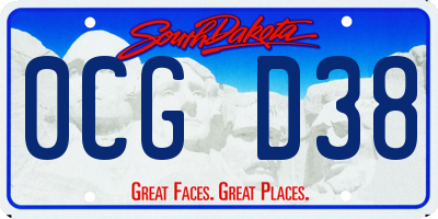 SD license plate 0CGD38