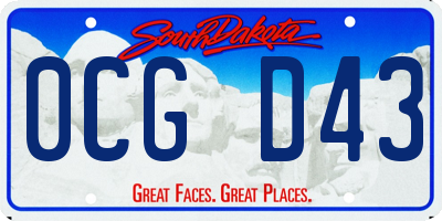 SD license plate 0CGD43
