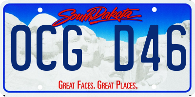 SD license plate 0CGD46
