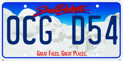 SD license plate 0CGD54